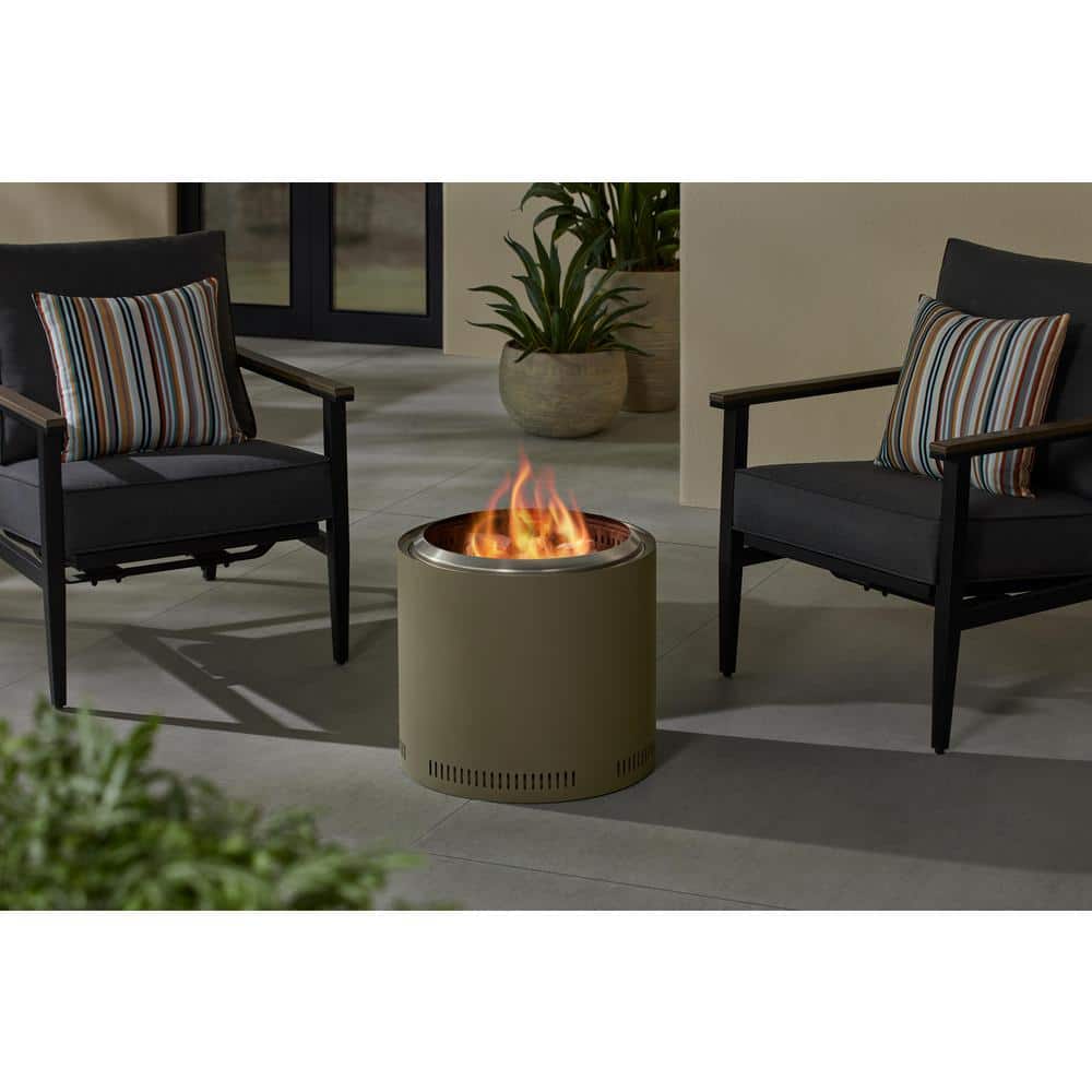 19" Hampton Bay Outdoor Stainless Steel Wood Burning Low Smoke Fire Pit (Olive Green) $100 + Free Shipping