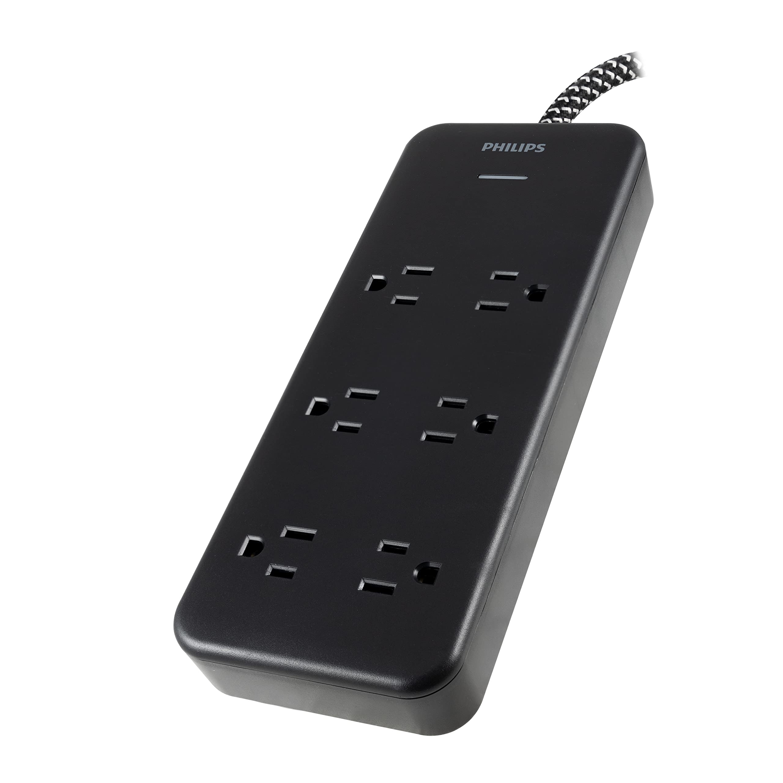 6-Outlet 8' Philips Accessories EZFit Surge Protector Power Strip (Black) $9 + Free Shipping w/ Prime or $35+