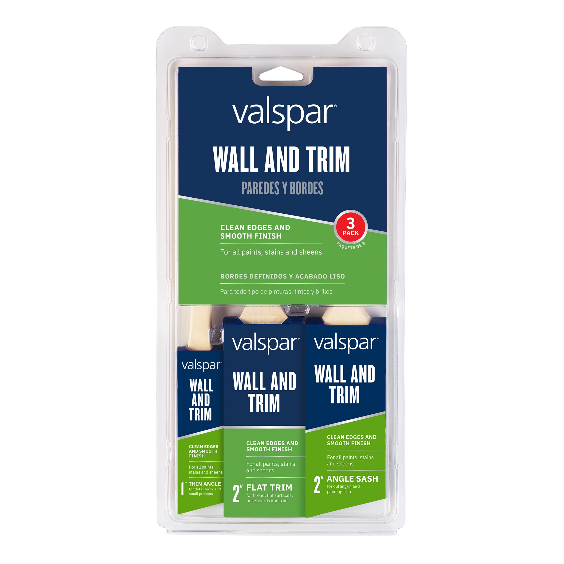 3-Count Valspar Wall & Trim Paint Brush Set (Variety Pack) $10 at Lowe's w/ Free Delivery