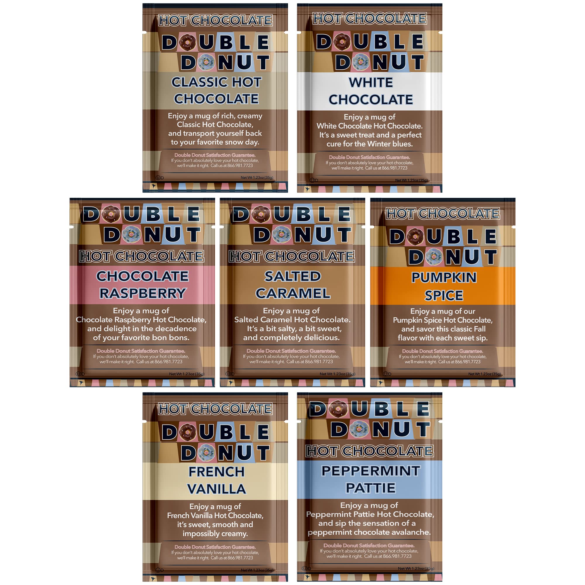 18-Count Double Donut Coffee Flavored Hot Chocolate Packets Variety Pack (9 Flavors) $5.25 w/ S&S + Free Shipping w/ Prime or on $35+ $5.55