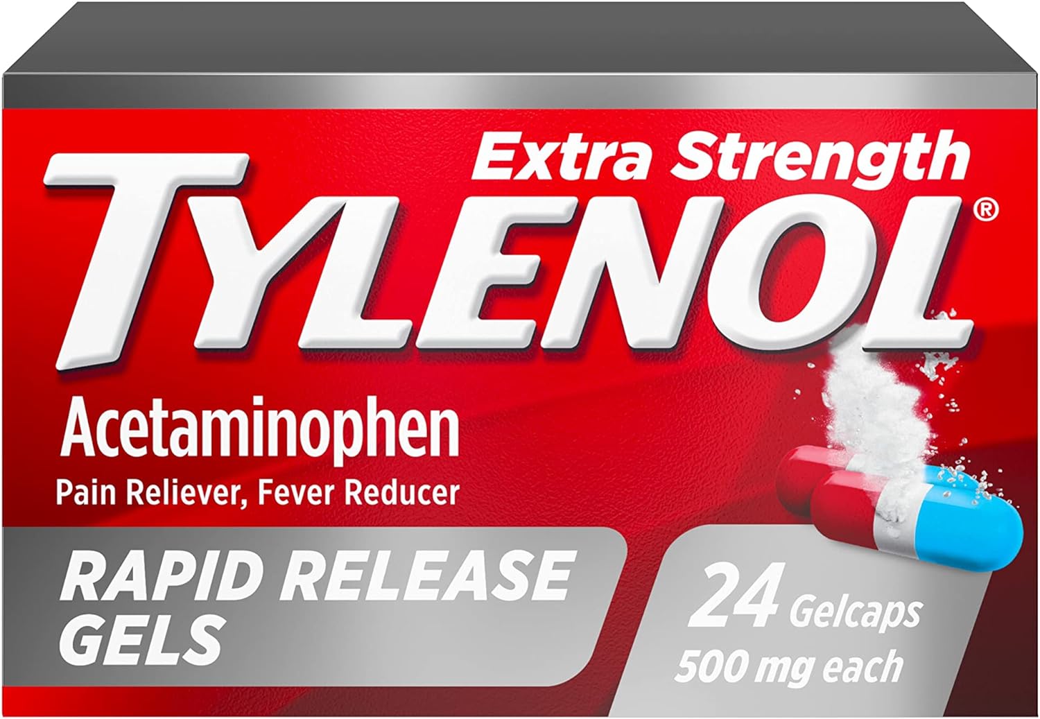 24-Count Tylenol Extra Strength Acetaminophen Rapid Release Gels for Pain & Fever Relief $2.45 w/ S&S + Free S&H w/ Prime or $35+