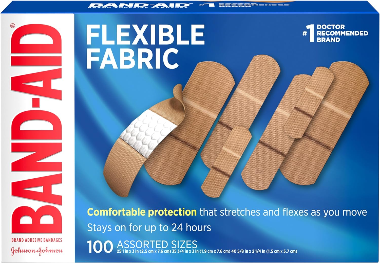 100-Count Band-Aid Flexible Fabric Adhesive Bandages (Assorted Sizes) $4.45 w/ S&S + Free Shipping w/ Prime or $35+