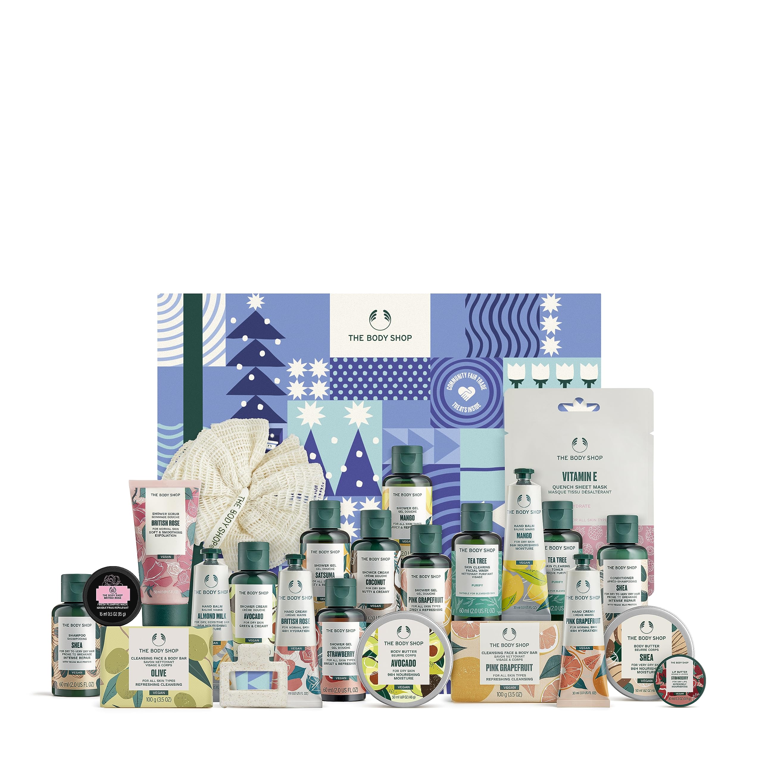 The Body Shop 24Piece Holiday Beauty Advent Calendar Gift Set 33.40