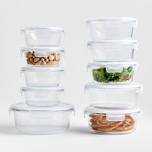 20-Piece Round Glass Food Storage Set with Lids