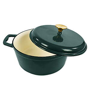 Tramontina 7 qt. Enameled Cast Iron Round Dutch Oven-Peacock