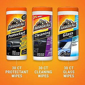 Protectant, Cleaning, and Glass Wipes 3-Pack, Armor All