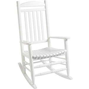 Hampton bay white wood store outdoor rocking chair