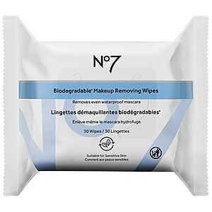30-Count No7 Biodegradable Makeup Removing Wipes: 2 for $2.40 at Walgreens w/ Free Store Pickup on $10+