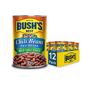 12-Count 16-Oz Bush's Best Canned Mild Red Chili Beans $  15.15 w/ S&S + Free S&H w/ Prime or $  35+