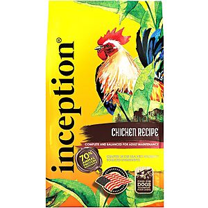 13.5-Lb Inception Dry Dog Food (Chicken Recipe, Legume Free) $  17 + Free S&H w/ Prime or $  35+