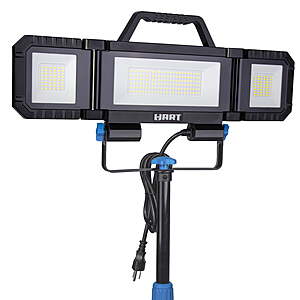 HART LED 3-Head Adjustable Plug-in Work Light with Tripod (7000 Lumens) $44.50 + Free Shipping