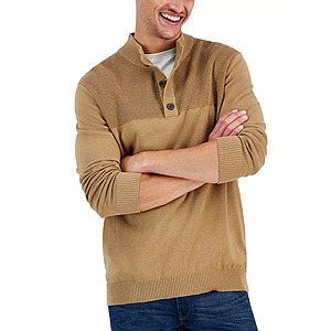 Club Room Men's Button Mock Neck Sweater (9 Colors) $16.15 + Free Store Pickup at Macy's or Free Shipping on $25+