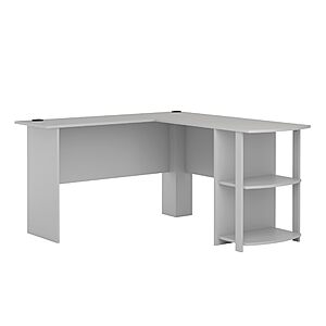 Ameriwood Home Dakota L-Shaped Desk with Bookshelves (Dove Gray) $60 + Free Shipping
