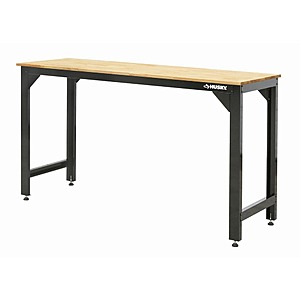 6' Husky Ready-To-Assemble Solid Wood Top Workbench $169 & More + Free Store Pickup