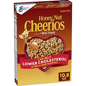 10.8-Oz Honey Nut Cheerios Cereal (Limited Edition Happy Heart Shapes) $2 
