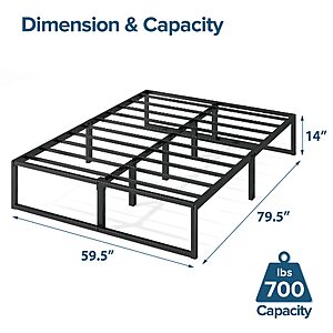 14" ZINUS Lorelai Metal Platform Bed Frame (Queen) $44.99 + Free Shipping