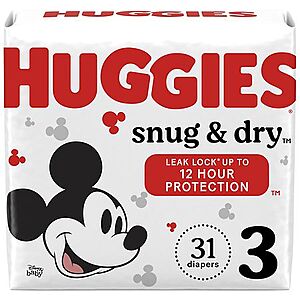 31-Count Huggies Snug & Dry Baby Diapers 3 & More $5.79 at Walgreens w/ Free Store Pickup on $10+