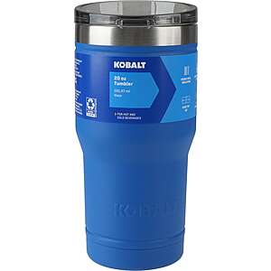 Kobalt Stainless Steel Insulated Tumbler: 20-Oz $6.48 or 30-Oz $7.48 (Blue, Black or Gray) + Free In-Store Pickup at Lowe's