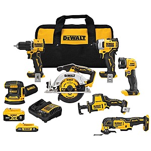 DeWALT 7-Tool 20V Max Cordless Combo Kit w/ 2.0 + 5.0Ah Battery & Charger $499 + Free Shipping