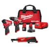3-Tool Milwaukee M12 Combo Kit w/ FUEL Hammer Drill + FUEL Impact Driver + Ratchet  $199