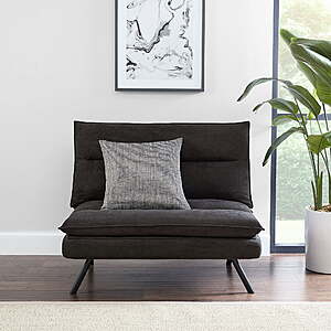 Mainstays Pillow Top Convertible Chair (Charcoal Fabric)  + Free Shipping