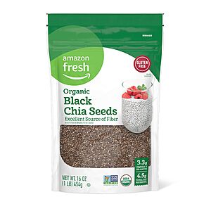 1-Lb Amazon Fresh Organic Black Chia Seeds .75 w/ Subscribe & Save