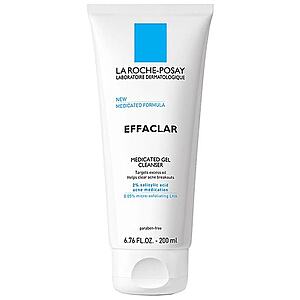 6.76-Oz La Roche - Posay Effaclar Medicated Gel Acne Face Wash w/ Salicylic Acid .50 + Free Store Pickup ( Min.)
