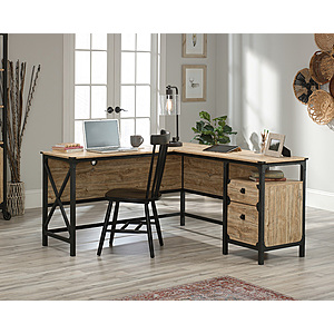 60"x57" Sauder Steel River L-Shaped Desk (Milled Mesquite) $71.23 + Free Shipping