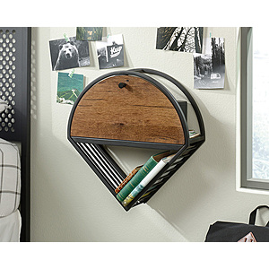 18" x 17 7/8" Sauder Boulevard Cafe Wall Mounted Metal Nightstand w/ Flip Down Shelf (Vintage Oak/ Black)  $35.98 + Free Shipping $33.73