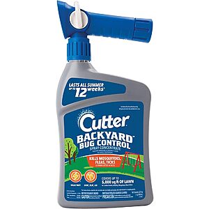 Prime: 32-Oz Cutter Backyard Bug Control Concentrate w/ QuickFlip Hose-End Sprayer .50
