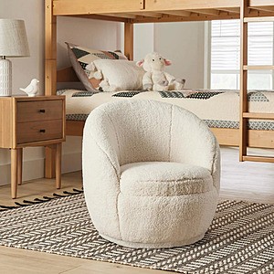 Better Homes & Gardens Mira Kids' Swivel Chair (Cream Faux Shearling) $54.60 + Free Shipping