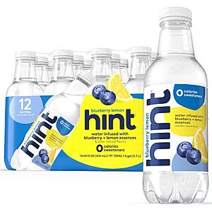 Prime Members: 12-Pack 16-Oz Hint Water (Blueberry Lemon) $9.69 w/ S&S + Free Shipping w/ Prime or on $35+