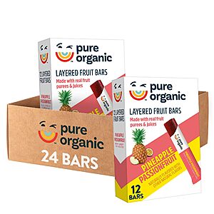 Prime Members: 24-Count Pure Organic Layered Fruit Bars (Pineapple Passionfruit) $9.07 w/ S&S + Free Shipping