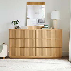 Better Homes & Gardens Lillian Fluted 6 Drawer Dresser (Natural Pine, Black or White) $148 + Free Shipping