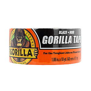 Gorilla 10-Yard Black Duct Tape $4.18 + Free S&H w/ Prime, Walmart+ or on $35+