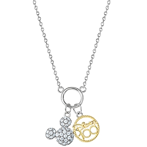 18" Disney Cubic Zirconia Mickey Mouse & Disney 100 Pendant Necklace w/ Chain (Sterling Silver & 18k Gold-Plate) $24.75 & More + Free Pickup at Macy's or Free Shipping on $25+
