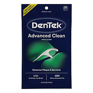 90-Count DenTek Advanced Clean No Break & No Shred Dental Floss Picks $1.42 w/ S&S + Free Shipping w/ Prime or on $35+