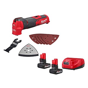 Milwaukee M12 FUEL 12V Oscillating Multi-Tool w/ 2x M12 XC 5 Ah Batteries & Charger + Tool 9 + Free Shipping