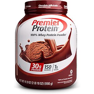 41.9-Oz Premier Protein Whey Protein Powder (Chocolate Milkshake, 29-Servings) .10 w/ Subscribe & Save