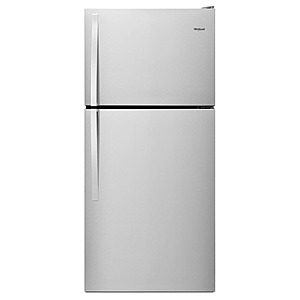 18.2-cu ft Whirlpool Top-Freezer Refrigerator: Monochromatic Stainless Steel $596 or Black $536 at Lowe's w/ Free Store Pickup