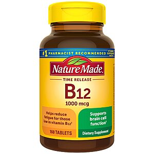 160-Count Nature Made Vitamin B12 1000 mcg Time Release Tablets (160 Day Supply) $6.79 w/ S&S + Free Shipping w/ Prime or on $35+