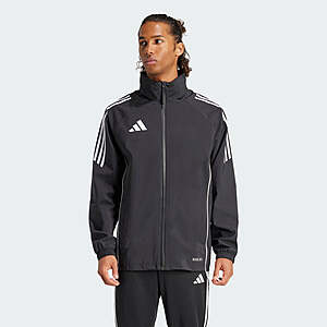 adidas Men's Tiro 24 Rain Jacket (Black / White) $43 + Free Shipping