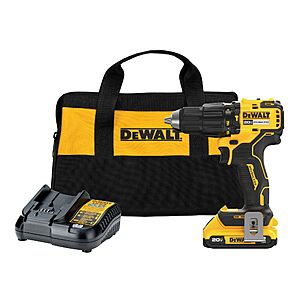 DEWALT V20 20-Volt Variable Speed Brushless Cordless Hammer Drill Kit  $99 + Free Shipping