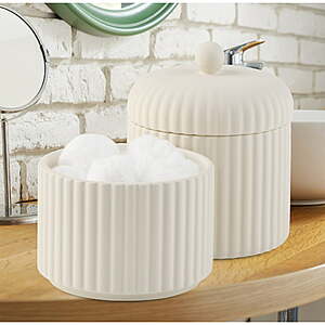 Mainstays By Becky G. & Alejandra 3-Piece Stacked Bathroom Canisters (Coral, Blue or White) $4.97 & More  + Free S&H w/ Walmart+ or on $35+