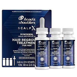 3-Pk 2-Oz Head & Shoulders Scalp X 5% Minoxidil Hair Regrowth Treatments $10.85 w/ Subscribe & Save