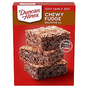 18.3-Oz Duncan Hines Family Size Brownie Mix (Chewy Fudge) $0.95 w/ S&S + Free Shipping w/ Prime or on $35+