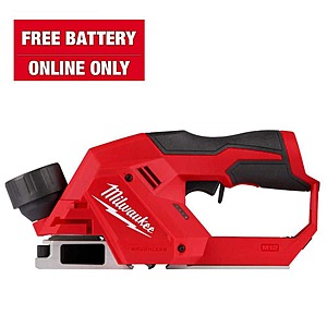 Milwaukee M12 Brushless 2" Planer + FREE M12 12V Lithium-Ion CP High Output 2.5 Ah Battery Pack $169 + Free Shipping
