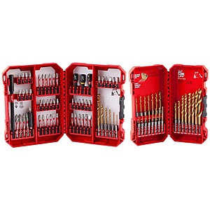Milwaukee SHOCKWAVE 60-Piece Impact Duty Alloy Steel Screw Driver Bit Set with PACKOUT Accessory Case w/ 83-Piece Titanium Drill Bit Set $46.97 + Free Shipping