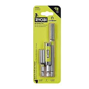 3-Piece RYOBI Impact Rated Bit Holder Set (AR2032) $4.95 + Free Shipping
