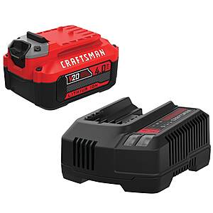 4.0 Ah CRAFTSMAN V20 20V Lithium-ion Battery + Charger + Free Select Tool $99 + Free Shipping